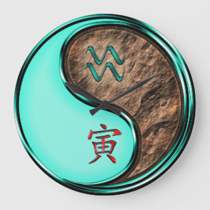 Wassermann & Erdtiger Große Wanduhr