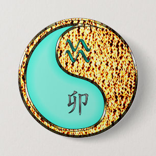 Wassermann & Feuer Kaninchen Button