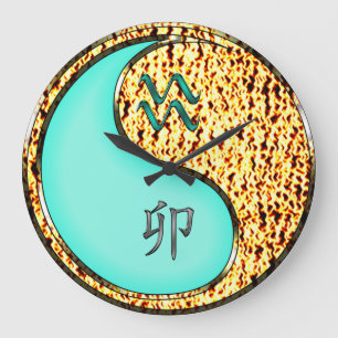 Wassermann & Feuer Kaninchen Große Wanduhr
