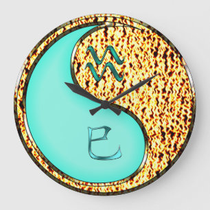 Wassermann & Feuer-Schlange Große Wanduhr