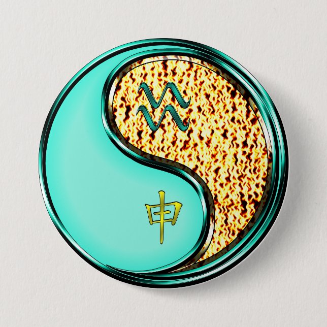 Wassermann & Feueraffe Button (Vorderseite)