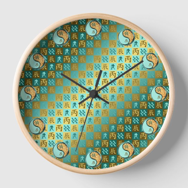 Wassermann & Feuerdrache Uhr (Vorderseite)