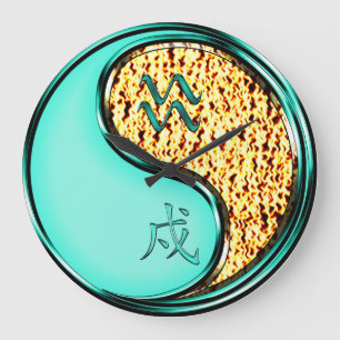Wassermann & Feuerhund Große Wanduhr