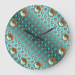 Wassermann & Holzkaninchen Große Wanduhr