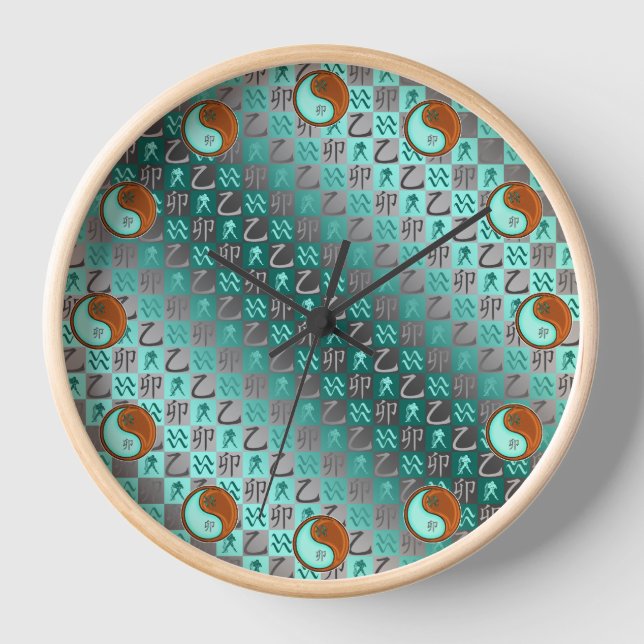 Wassermann & Holzkaninchen Uhr (Vorderseite)