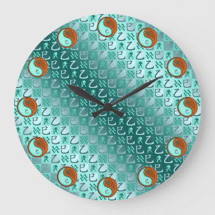 Wassermann & Holzschlange Große Wanduhr