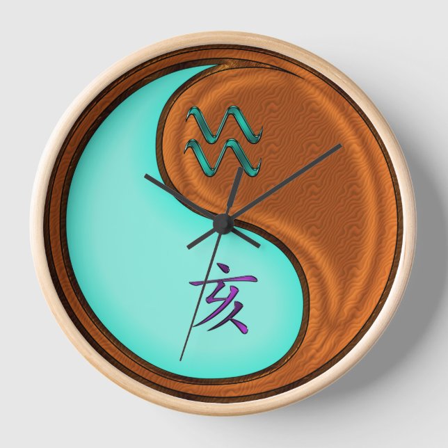 Wassermann & Holzschwein Uhr (Vorderseite)