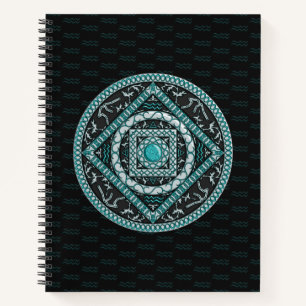 Wassermann-Mandala-Spiralblock Notizbuch