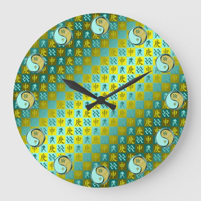 Wassermann & Metallaffe Große Wanduhr (Vorderseite)