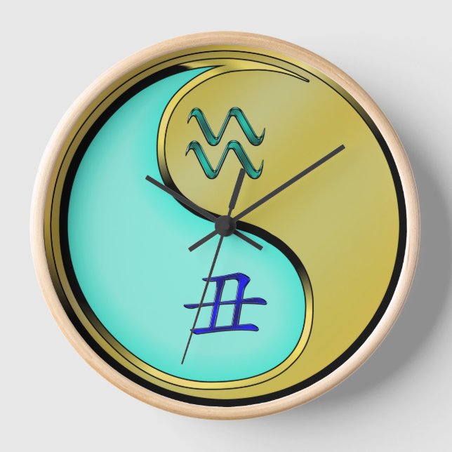 Wassermann & Metallener Ochse Uhr (Vorderseite)