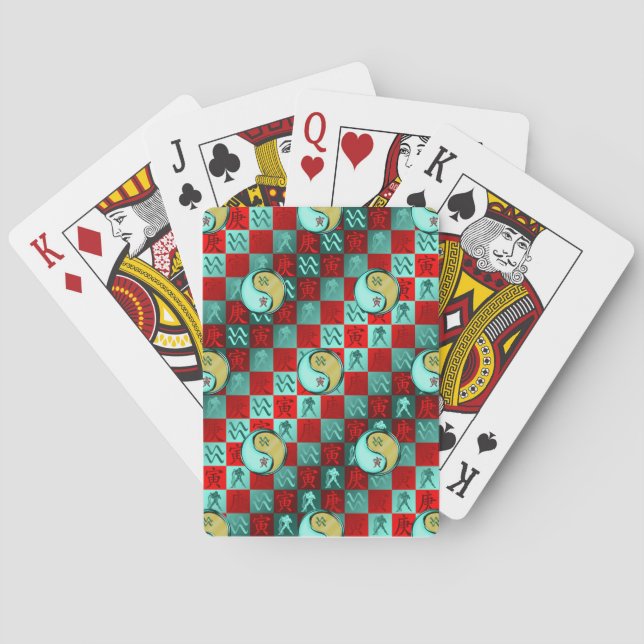 Wassermann & Metallischer Tiger Spielkarten (Rückseite)