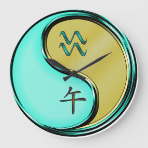Wassermann & Metallpferd Große Wanduhr