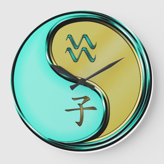 Wassermann & Metallratte Große Wanduhr (Vorderseite)