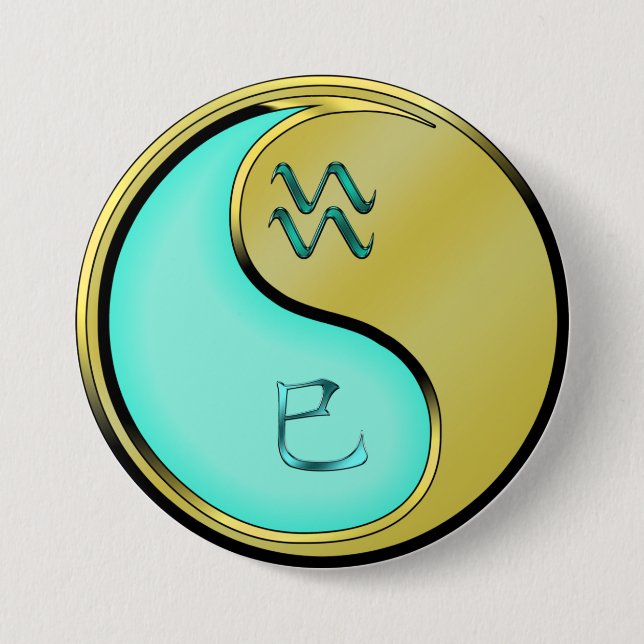 Wassermann & Metallschlange Button (Vorderseite)