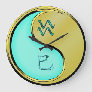 Wassermann & Metallschlange Große Wanduhr