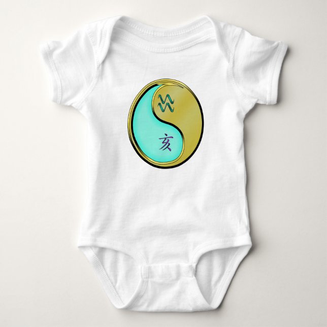 Wassermann & Metallschwein Baby Strampler (Vorderseite)