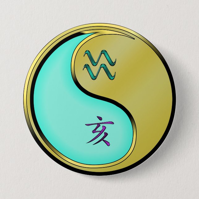 Wassermann & Metallschwein Button (Vorderseite)