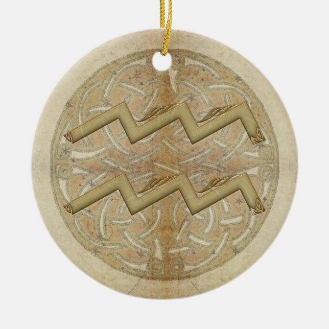 Wassermann-Stern-Zeichen-personalisierte Keramikornament (Vorne)