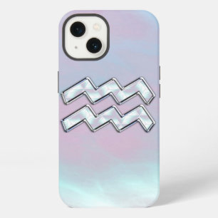 Wassermann-Sternzeichen auf Mutter-der-Perle-Stil iPhone Hülle