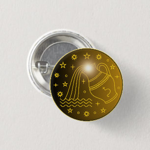 Wassermann-Sternzeichen-Emblem Minimales Himmels Button