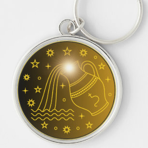 Wassermann-Sternzeichen-Emblem   Minimales Himmels Schlüsselanhänger
