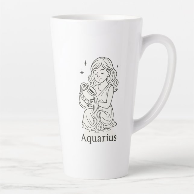 Wassermann-Sternzeichen-Frau  Milchtasse (Rechts)