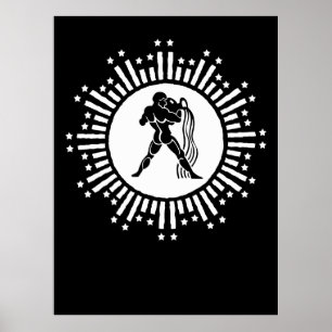 Wassermann-Sternzeichen Kosmisches Sternenexplosio Poster