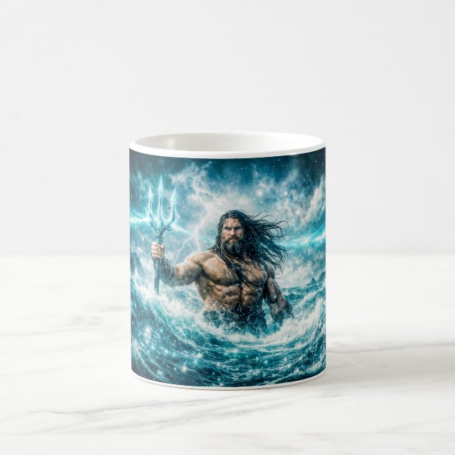 Wassermann-Sternzeichen mit Dreizack-Krieger in st Kaffeetasse (Mittel)