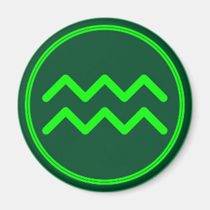 Wassermann-Sternzeichen-Symbol grüner Kontrast Magnet