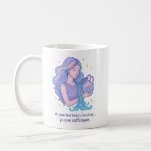 Wassermann-Sternzeichen-Tasse – Gehirn lädt, bitte Kaffeetasse