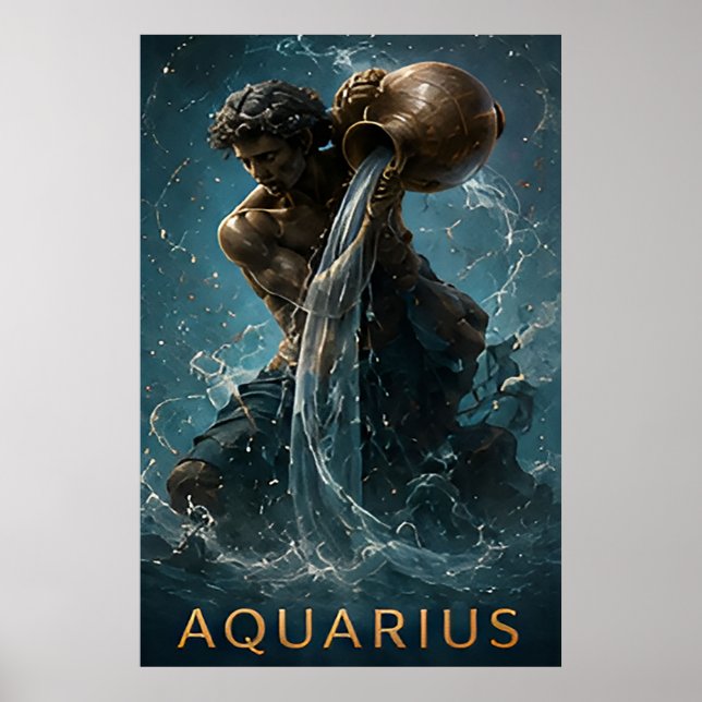 Wassermann-Sternzeichen Wassermann Astrologie Symb Poster (Vorne)