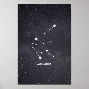 Wassermann-Tierkreis-Konstellations-Plakat Poster