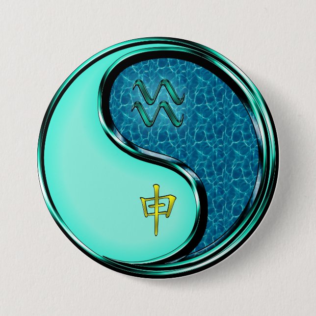 Wassermann & Wasser-Affe Button (Vorderseite)