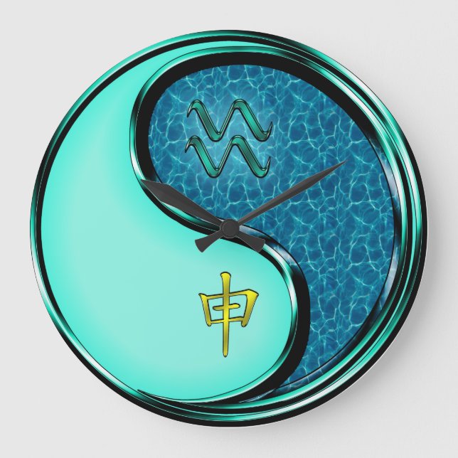 Wassermann & Wasser-Affe Große Wanduhr (Vorderseite)