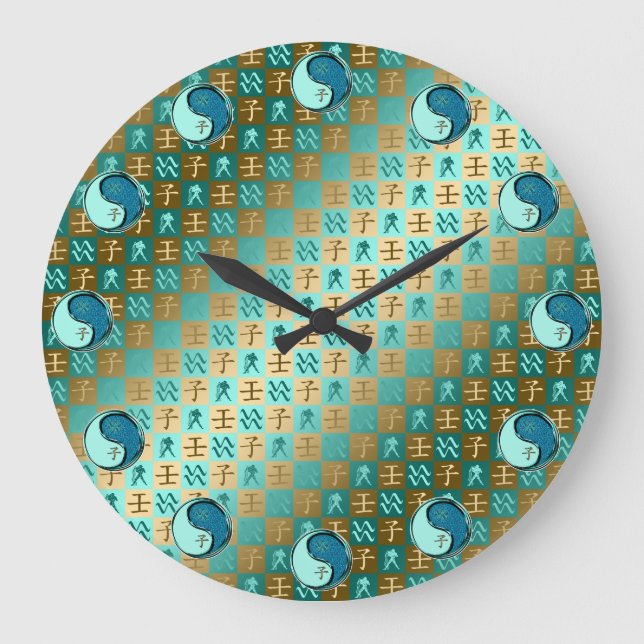 Wassermann & Wasser-Ratte Große Wanduhr (Vorderseite)