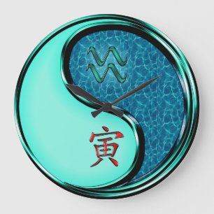 Wassermann & Wasser-Tiger Große Wanduhr