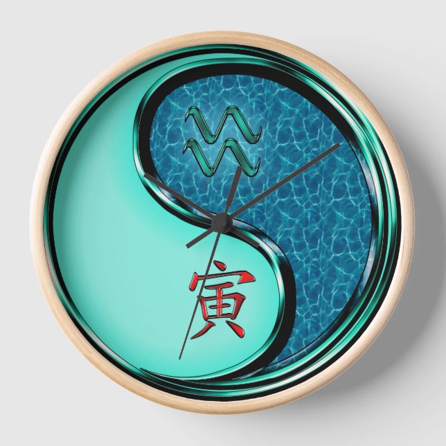 Wassermann & Wasser-Tiger Uhr (Vorderseite)
