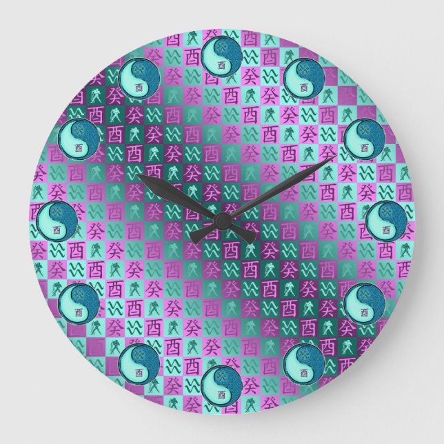 Wassermann & Wasserhahn Große Wanduhr (Vorderseite)