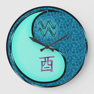 Wassermann & Wasserhahn Große Wanduhr