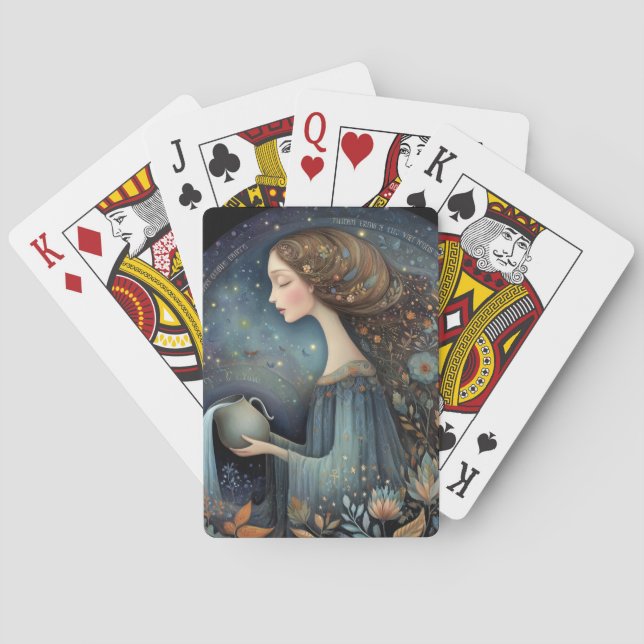 Wassermann Wassermann Sternzeichen Astrologie Gebu Spielkarten (Rückseite)