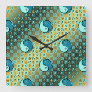 Wassermann & Wasserpferd Quadratische Wanduhr