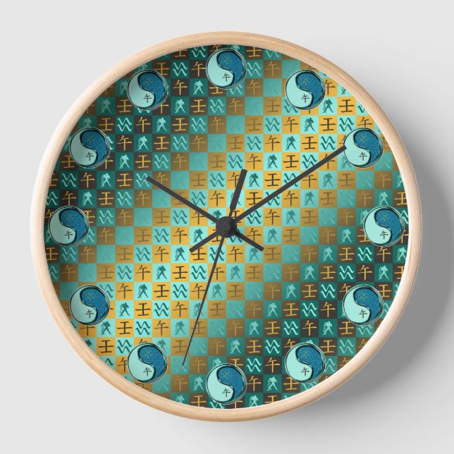 Wassermann & Wasserpferd Uhr (Vorderseite)