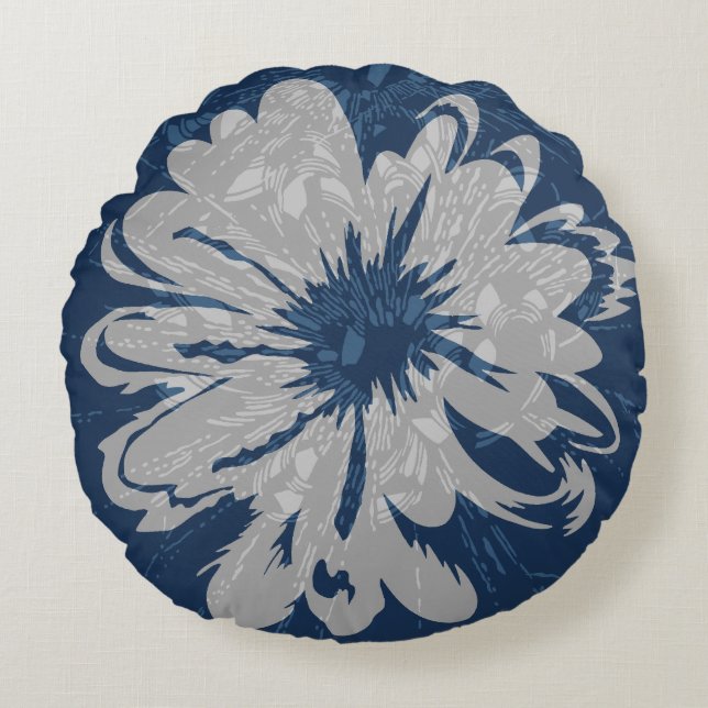 WassermannVintager psychedelischer Rundes Kissen (Vorderseite)