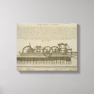 Wassermaschine an mergeligem, c.1715 (Stich) Leinwanddruck