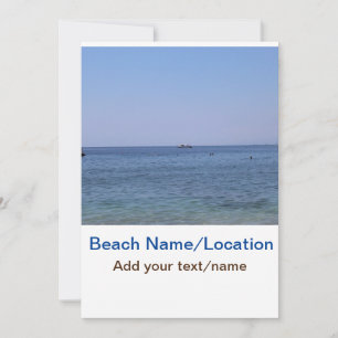 Wassermeer Strand Foto geben Namen Text Platz Somm Feiertagskarte