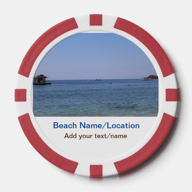 Wassermeer Strand Foto geben Namen Text Platz Somm Pokerchips (Vorderseite)