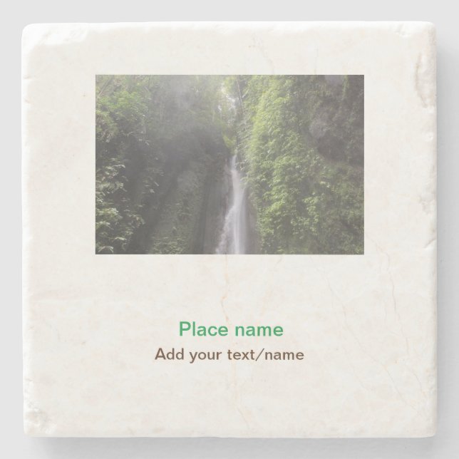 Wassermeer Strand Foto geben Namen Text Platz Somm Steinuntersetzer (Vorderseite)
