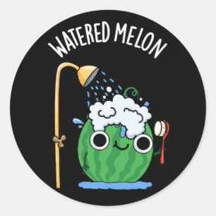 Wassermelon Funny Watermelon Pun Dark BG Runder Aufkleber