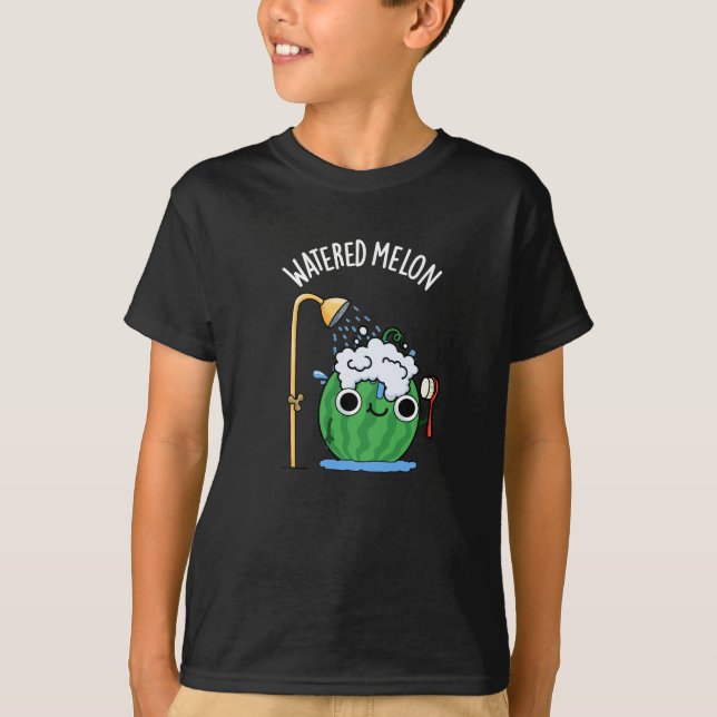 Wassermelon Funny Watermelon Pun Dark BG T-Shirt (Vorderseite)