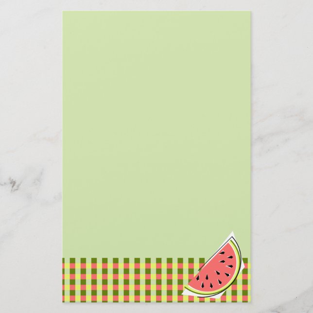 Wassermelon Green Slice Karo Briefpapier (Vorderseite)